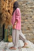 Kiti Paisley Damask Artist Smock Indian Pink